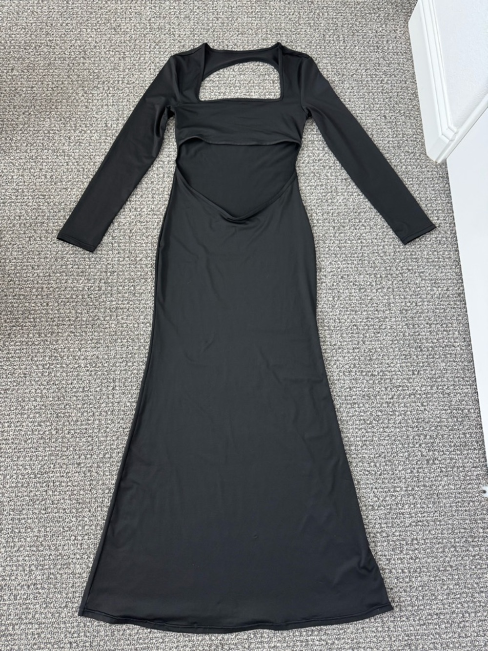 AnotherChill Maternity Black Long Sleeve Cutout Maxi Dress
